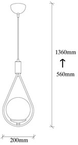 Czarno-biała lampa wisząca ze szklanym kloszem Mudoni – Opviq lights