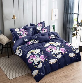 PrzytulneMieszkanie.pl PrzytulneMieszkanie.pl Pościel dziecięca z mikrofibry UNICORN niebieska Rozmiar pościeli: 70 x 80 cm | 140 x 200 cm