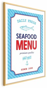 Plakat Menu 60x90 cm z ramą złotą z marginesem ARTGEIST B
