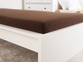 PrzytulneMieszkanie.pl Prześcieradło jerseyowe do dziecięcego łóżeczka EXCLUSIVE 60x120 cm ciemnobrązowe