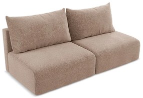 Jasnobrązowa rozkładana/ze schowkiem sofa 216 cm Kalena – Makamii