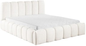 Białe łóżko tapicerowane chmurka W6-F98