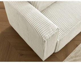 Beżowa sztruksowa rozkładana/ze schowkiem sofa 244 cm Chelsea – Bobochic Paris