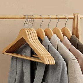 Zestaw drewnianych wieszaków SOHO, 20 szt., naturalny brąz SongmicsHome