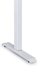 Ergonomiczne biurko z regulacją wysokości, 160x120 cm, 1 silnik, L/P, biała podstawa, biały