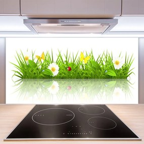 Panel Szklany do Kuchni Zielona Świeżość Trawy