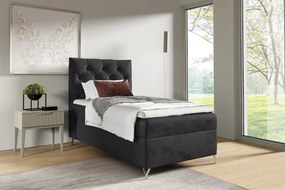 Czarne welurowe łóżko kontynentalne 3 rozmiary  F9-B18