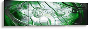 Zielony abstrakcyjny obraz (170x50 cm)