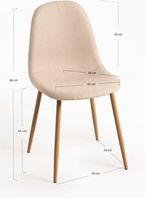 Zestaw 4 Krzese Teok Tkanina