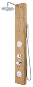 Kolumna prysznicowa z hydromasażem SOLAL z drewna bambusowego – 20 × 140 cm