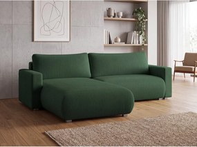 Ciemnozielona rozkładana narożna sofa TAFIRA, dwustronna