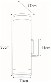 Czarna lampa ścienna tuba na taras - S310 T4-A08