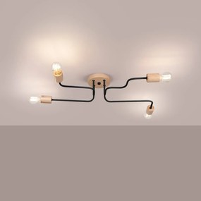 Żyrandol TIMBO 4 czarny SOLLUX  LIGHTING