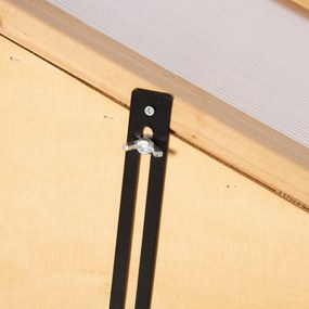 Outsunny Mini szklarnia, mała szklarnia z ramą drewnianą, oknami i podwójnymi drzwiami, 3 półki, 70Dł x 50Szer x 120Wys cm, Brązowa