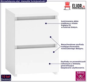 Biała szafka nocna do sypialni Siena 2X