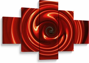 Abstrakcyjny obraz - czerwona spirala (125x70 cm)