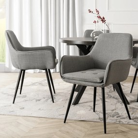 Krzesło Tapicerowane do Jadalni EDRICK Szare Nowoczesne Loft