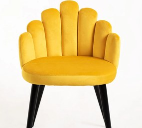 Zestaw 4 Krzese Hand Aksamitne Czarne Nogi