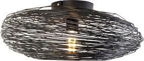 Designerska lampa sufitowa czarna owalna - Sarella