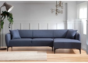 Niebieska sofa narożna Belissimo, prawy narożnik – Balcab Home