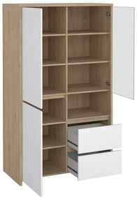 Biało-naturalna witryna w dekorze dębu 100x170x48 cm Next – Tvilum