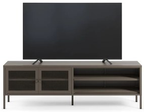 Szara metalowa szafka pod TV 160x50x35 cm Fayna – Marckeric