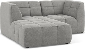 Szary narożnik z materiału bouclé (lewostronny/z szezlongiem) Aloha – Makamii