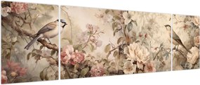 Obraz - Obraz ptaka w stylu vintage (170x50 cm)