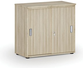 Szafa biurowa z drzwiami przesuwnymi PRIMO WOOD, 800 x 420 x 740 mm, dąb naturalny