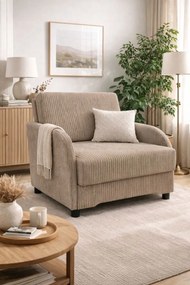 Masseno Sofa TIGO z funkcją spania i pojemnikiem na pościel, Rozkładana sofa - Brązowy, POSO 3