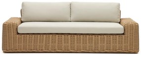 Kremowo-naturalna sofa ogrodowa ze sztucznego rattanu Portlligat – Kave Home