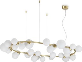 Ideal Lux - LED żyrandol na linkach PERLAGE 30xG9/3W/230V 143 cm złoty/biały