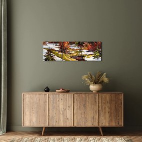 Obraz - Nadejście wiosny (z zegarem) (90x30 cm)