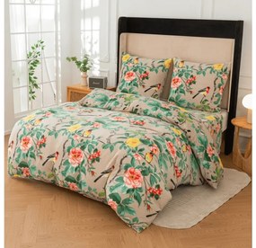 PrzytulneMieszkanie.pl PrzytulneMieszkanie.pl Pościel z mikropluszu PETALIA beżowa Rozmiar pościeli: 70 x 80 cm | 140 x 200 cm