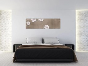 Obraz - Draperie z kwiatami (170x50 cm)