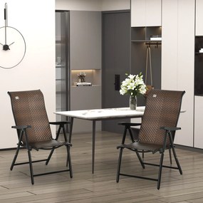 Składany leżak z rattanu Outsunny