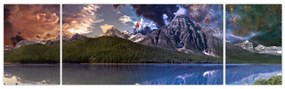 Obraz jeziora i gór (170x50 cm)