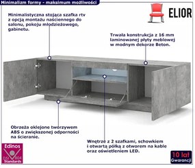 Szafka pod TV stojąca lub wisząca beton - Nalbari 3X