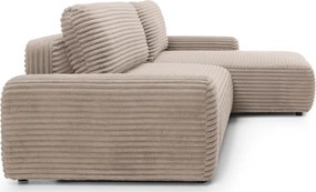 Sztruksowy narożnik rozkładany cappuccino E4-G38