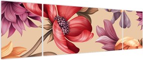 Obraz - Vintage Flowers (170x50 cm)