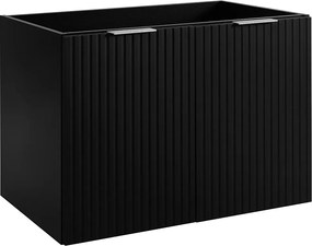 Szafka łazienkowa z drzwiami, Czarny + srebrny uchwyt, 80 x 57 x 46 cm