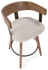 Kremowe/w naturalnym kolorze tapicerowane hokery zestaw z podłokietnikami 2 szt. Ilia – MOME