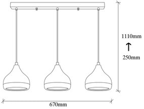 Lampa wisząca Horizont Yildo - 6877,czarna-miedziana