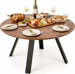 Okrągły fornirowany stół w stylu retro P0-S75