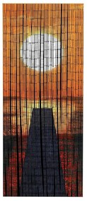 Pomarańczowa bambusowa zasłona do drzwi 200x90 cm Sunset – Maximex