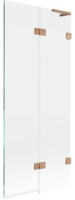 Mexen Lunar L parawan nawannowy 2-skrzydłowy prawy 80 x 150 cm, transparent, miedź szczotkowana - 897L-080-100-65-00-P