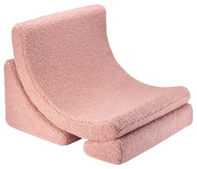 Różowy fotel dziecięcy z materiału bouclé Moon – Wigiwama