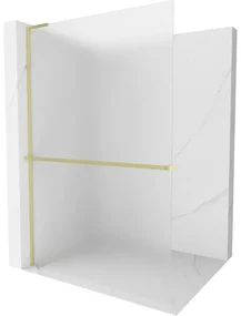 Mexen Kioto+ L ścianka prysznicowa z półką Walk-in 100 x 200 cm, szron, złota szczotkowana - 800-100-123-55-30