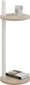 Minimalistyczny stolik pomocniczny dąb sonoma + biały L1-E95