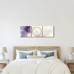 Obraz kobiety z lawendą (z zegarem) (90x30 cm)